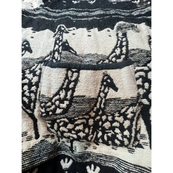 Vintage Jane Ashley Jacket 2X Tribal Black & White Giraffe & Elephant Print - Picture 5 of 7